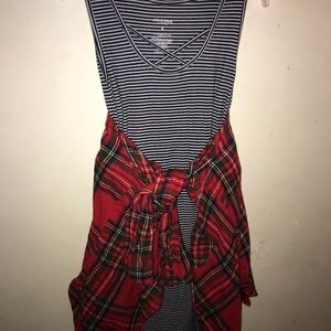 Arizona - stripped dress - old navy red flannel👓